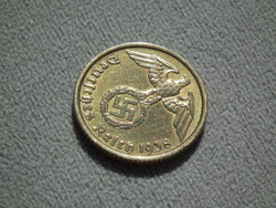 Németország, horogkeresztes birodalmi 10 Pfennig (Reichspfennig), 1938 A