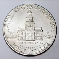 USA,Half dollar 1976 D - Függetlenségi nyilatkozat aUNC+ réz