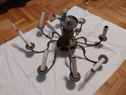 ANTIK 8 ÁGÚ RÉZ/BRONZ CSILLÁR  ÁRON ALUL ELADÓ 4,5 kg