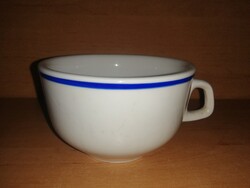 Alföldi Uniset porcelán, szélén kobaltkék csíkos menzás csésze (22/d)