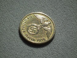 Németország, horogkeresztes birodalmi 10 Pfennig (Reichspfennig), 1939 A