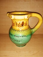 Mónus F. HMV mázas kerámia csalikancsó - 14,5 cm magas (23/d)