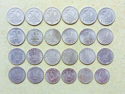 Magyarország 24 db Különböző Érme 10 20 50 Fillér 1978-1991