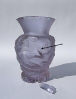 SÉRÜLT Heinrich Hoffmann Schlevogt Ingrid cseh art deco lila üveg váza 20. század első fele