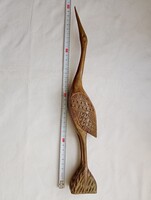 Fa gém figura madár szobor 39,5cm magas retro tikfa