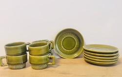 Killrush Pottery Ír zöld mázas kávès csésze aljal 6 db