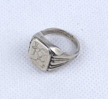 2A246 Régi jelzett 900-as bécsi ezüst férfi pecsétgyűrű K Z monogrammal 8 g