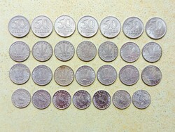 Magyarország 28 db Különböző Érme 10 20 50 Fillér 1977-1991