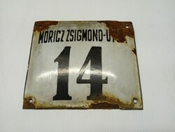 Régi, házszám - zománc tábla --- 5 ---