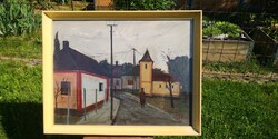 KOCH VILMOS - Budakeszi utca című, képcsarnokos festménye