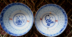 Régi Kínai rizs szemes porcelán tálka