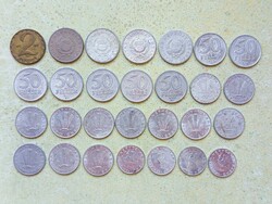 Magyarország 28 db Különböző Érme 10 20 50 Fillér 1 2 Forint 1968-1991