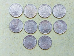 Magyarország 10 db Különböző Érme 20 Fillér 1980-1990