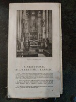 A vasútvonal Budapesttől Kassáig térkét, autóbusz és vonat vázlatos térképe, papírrégiség