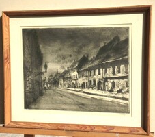 (K) Élesdy István (1912-1987) : Budavár, Fortuna utca