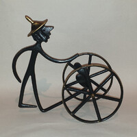 Eredeti Walter Bosse bortartó, italtartó állvány, vintage, réz/bronz ca.1950