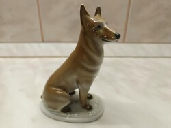 Zsolnay németjuhász porcelán kutya
