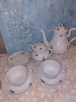 Zsolnay virágcsokros, kedvelt, kisvirágos porcelán teás készlet pótlásra