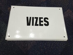 Régi, VIZES - tájékoztató tábla --- zománc tábla --- 6 ---