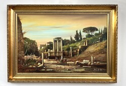 LEÁRAZVA HADHÁZY MOLNÁR ATTILA (1962- ) Forum Romanum 40x60 + keret
