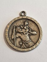 Ezüst színű Szent Kristóf medál - Isten óvjon téged
