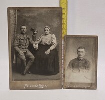 "Boh. V. Liska Jindřichův Hradec - Neuhaus" katona keményhátú műtermi fotográfia 2 db (3820)