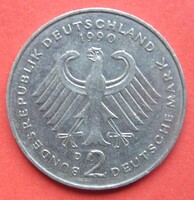 Német /NSZK / 2 márka 1990 D