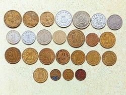 Jugoszlávia 25 db Különböző Érme 5 10 20 50 Para 1 2 5 10 20 50 Dínár 1953-1991