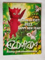 Hűtőmágnes eldorádó 12x9cm - Boldog Új Évet 2011 - sárkányfigurás - 01
