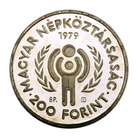 Nemzetközi Gyermekév 200 Forint 1979 PP 28g Ag640