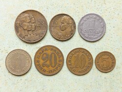 Jugoszlávia 7 db Különböző Érme 5 10 20 Para 1 10 50 Dínár 1955-1984