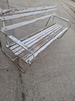 Retro kerti pad retro csővázas strand pad szánkotalpas kertipad régi Balatoni kerti pad