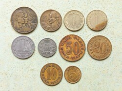 Jugoszlávia 10 db Különböző Érme 5 10 20 50 Para 1 10 50 Dínár 1925-1984