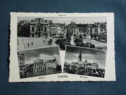 Képeslap,Szerbia,Szabadka,Városháza,színház,tér látkép,részlet,Weinstock Bp. kiadás, 1940-