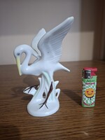 Porcelain bird, stork. 16 Cm. Flawless. Marked