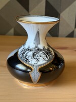 Hollóházi Jurcsák László mintás porcelán váza