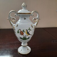 Herendi Rothschild mintás porcelán 2 füles serleg dísz váza