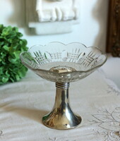 Art Deco Silver and Cut Glass Centerpiece with Diané Marking