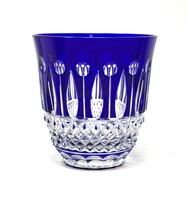 Faberge Xenia elegáns Ajka Kristály kék- áttetsző ólomkristály dísz pohár RZ