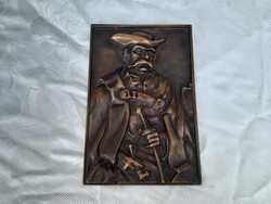 Beszédes János tömör bronz fali relief több mint 5 Kg
