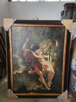 Pierre Auguste Cot stílusában készült dekoratív festmény, nagy méretű- Tavasz