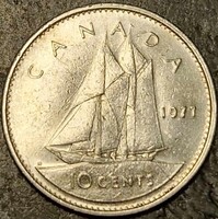 Kanada 10 cent, 1977.