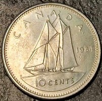Kanada 10 cent, 1984.
