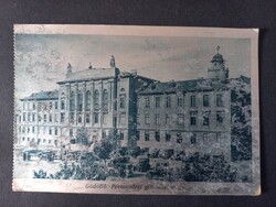 Régi képeslap Gödöllő, Premontrei gimnázium Petreczky Tibor könyv-, papir- és illatszer áruház kiadá