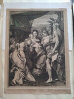 Correggio: Szent Jeromos Madonnának rézmetszete