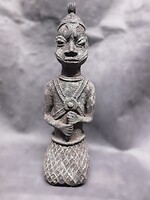 Régi Yoruba Ogboni bronz figura – Nigéria – archaikus törzsi szobor – korai 20. század