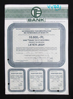 Országos Takarékpénztár (OTP) letéti jegy 10000 forint 1991
