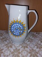 Alföldi retró ritka sárga-kék geometriai mintával, porcelán kancsó, kanna