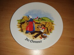 Német porcelán tányér - Négy évszak sorozat - NYÁR - átmérő 19 cm (po-4)