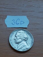USA 5 CENT 1987 / P, Thomas Jefferson, Réz-nikkel 360.